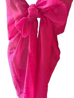 Vintage Spiegel Hot Pink Fuchsia Sheer Cover-Up Sarong Scarf Y2K NWT